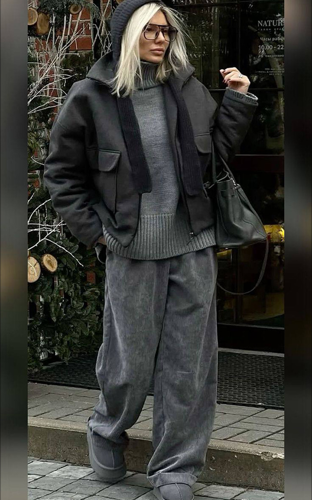 Дублёнки: сочетаются с прямыми брюками или мом-джинсами. Искусственные и натуральные варианты актуальны. 